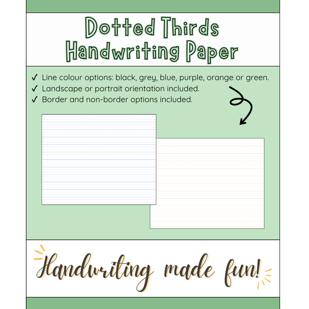FREEBIE - Dotted Thirds Handwriting Paper