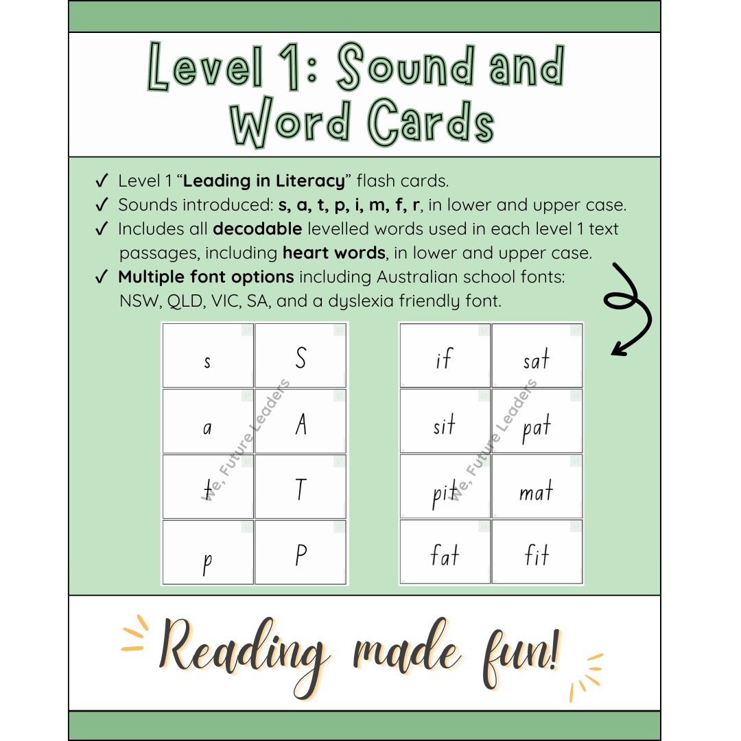 Level 1 Sound & Word Flash Cards